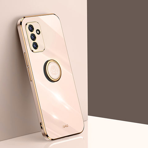 Custodia Silicone Ultra Sottile Morbida Cover con Magnetico Anello Supporto XL1 per Samsung Galaxy A24 4G Oro