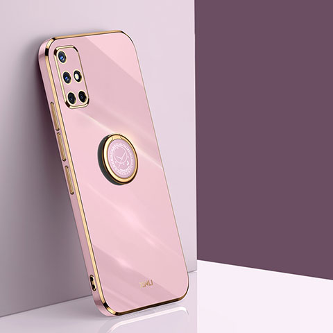 Custodia Silicone Ultra Sottile Morbida Cover con Magnetico Anello Supporto XL1 per Samsung Galaxy A71 4G A715 Rosa