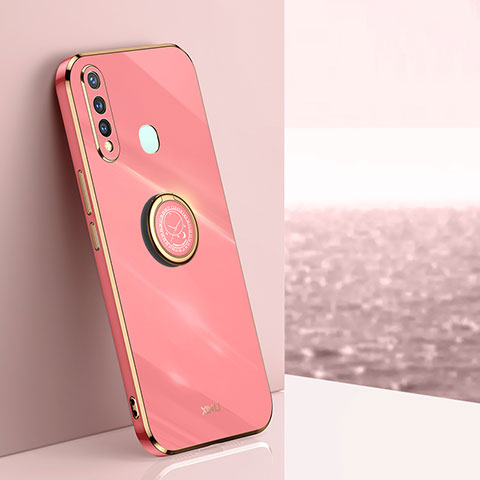 Custodia Silicone Ultra Sottile Morbida Cover con Magnetico Anello Supporto XL1 per Vivo Y5s Rosa Caldo