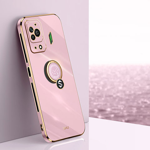 Custodia Silicone Ultra Sottile Morbida Cover con Magnetico Anello Supporto XL1 per Xiaomi Black Shark 5 Pro 5G Rosa