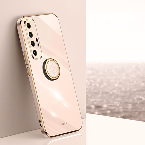 Custodia Silicone Ultra Sottile Morbida Cover con Magnetico Anello Supporto XL1 per Xiaomi Mi 10S 5G Oro