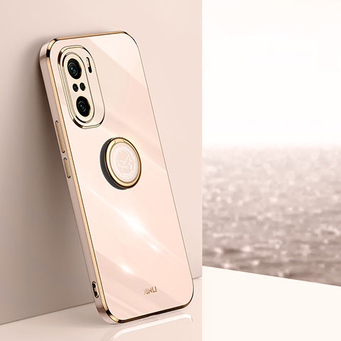 Custodia Silicone Ultra Sottile Morbida Cover con Magnetico Anello Supporto XL1 per Xiaomi Mi 11i 5G Oro