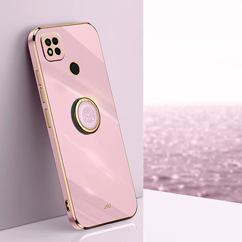 Custodia Silicone Ultra Sottile Morbida Cover con Magnetico Anello Supporto XL1 per Xiaomi POCO C31 Rosa