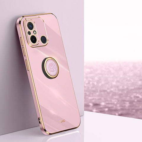 Custodia Silicone Ultra Sottile Morbida Cover con Magnetico Anello Supporto XL1 per Xiaomi Poco C55 Rosa