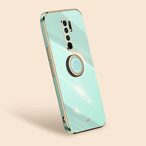 Custodia Silicone Ultra Sottile Morbida Cover con Magnetico Anello Supporto XL1 per Xiaomi Poco M2 Verde