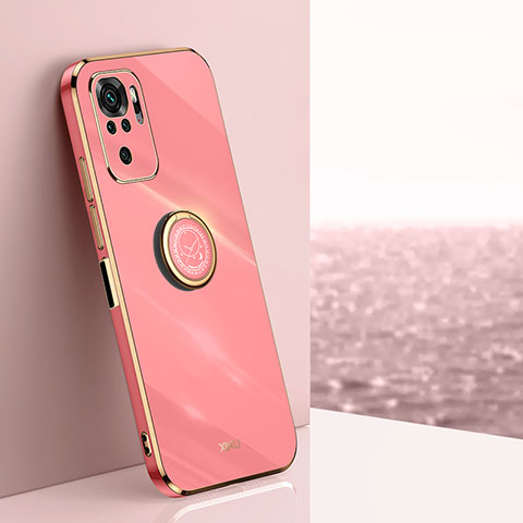 Custodia Silicone Ultra Sottile Morbida Cover con Magnetico Anello Supporto XL1 per Xiaomi Poco M5S Rosa Caldo