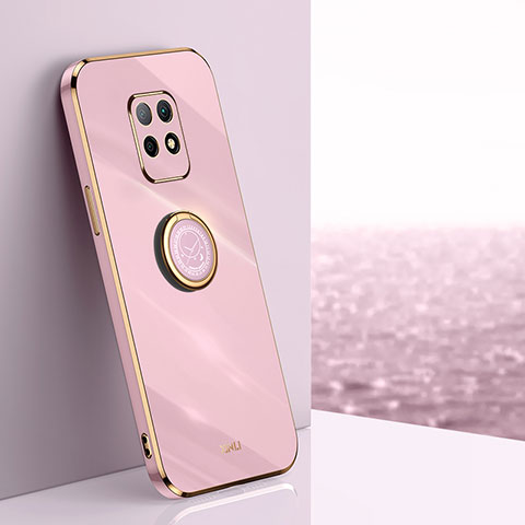 Custodia Silicone Ultra Sottile Morbida Cover con Magnetico Anello Supporto XL1 per Xiaomi Redmi 10X Pro 5G Rosa