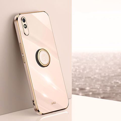 Custodia Silicone Ultra Sottile Morbida Cover con Magnetico Anello Supporto XL1 per Xiaomi Redmi 9AT Oro