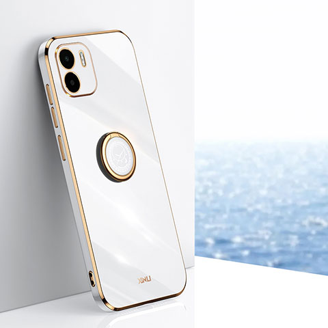 Custodia Silicone Ultra Sottile Morbida Cover con Magnetico Anello Supporto XL1 per Xiaomi Redmi A1 Bianco