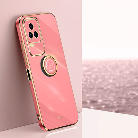 Custodia Silicone Ultra Sottile Morbida Cover con Magnetico Anello Supporto XL1 per Xiaomi Redmi K50 5G Rosa Caldo