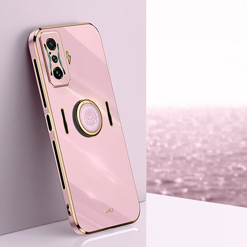 Custodia Silicone Ultra Sottile Morbida Cover con Magnetico Anello Supporto XL1 per Xiaomi Redmi K50 Gaming 5G Rosa