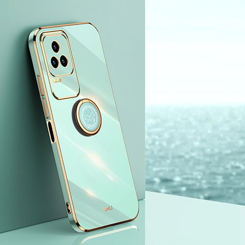 Custodia Silicone Ultra Sottile Morbida Cover con Magnetico Anello Supporto XL1 per Xiaomi Redmi K50 Pro 5G Verde