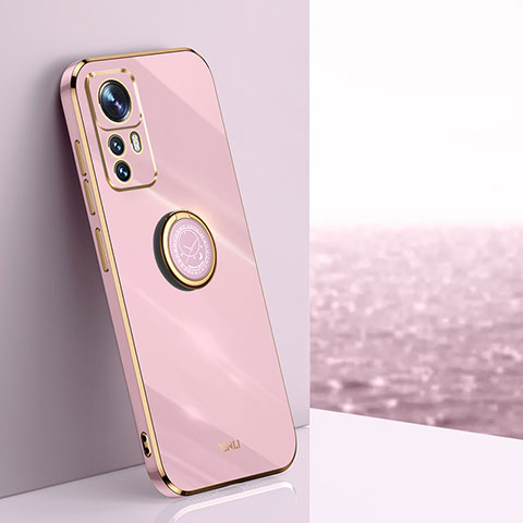 Custodia Silicone Ultra Sottile Morbida Cover con Magnetico Anello Supporto XL1 per Xiaomi Redmi K50 Ultra 5G Rosa