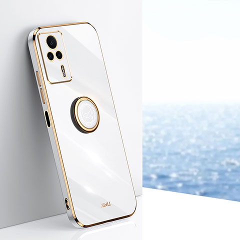 Custodia Silicone Ultra Sottile Morbida Cover con Magnetico Anello Supporto XL1 per Xiaomi Redmi K60E 5G Bianco