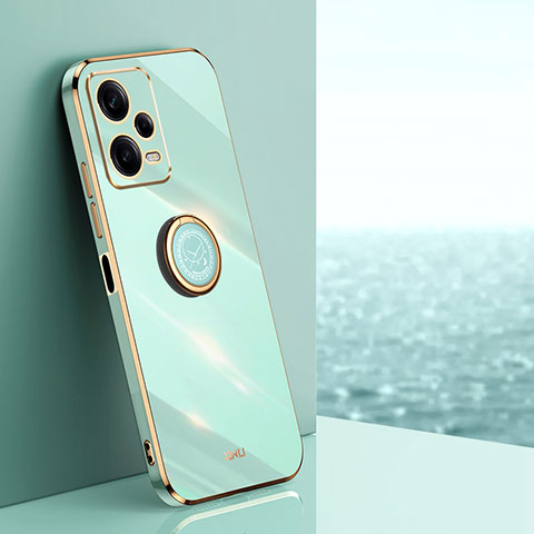 Custodia Silicone Ultra Sottile Morbida Cover con Magnetico Anello Supporto XL1 per Xiaomi Redmi Note 12 Pro 5G Verde