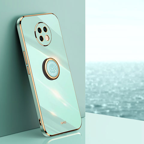 Custodia Silicone Ultra Sottile Morbida Cover con Magnetico Anello Supporto XL1 per Xiaomi Redmi Note 9 5G Verde