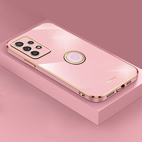 Custodia Silicone Ultra Sottile Morbida Cover con Magnetico Anello Supporto XL2 per Samsung Galaxy A32 4G Oro Rosa