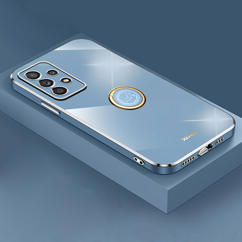 Custodia Silicone Ultra Sottile Morbida Cover con Magnetico Anello Supporto XL2 per Samsung Galaxy A52 5G Blu