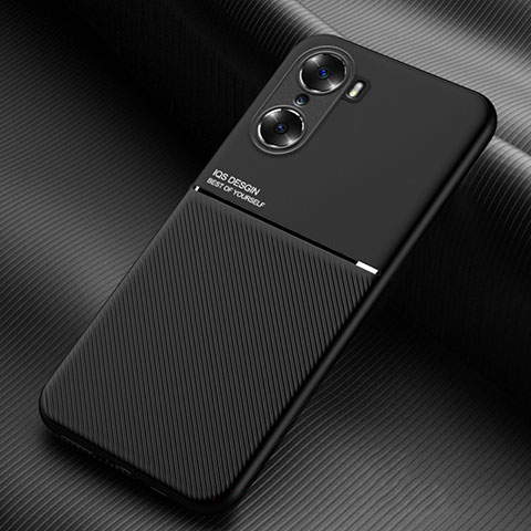 Custodia Silicone Ultra Sottile Morbida Cover con Magnetico per Huawei Honor 60 5G Nero