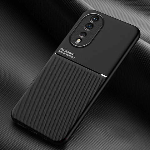 Custodia Silicone Ultra Sottile Morbida Cover con Magnetico per Huawei Honor 80 5G Nero