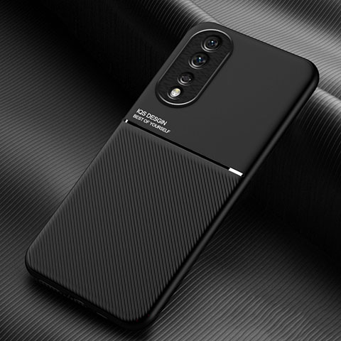 Custodia Silicone Ultra Sottile Morbida Cover con Magnetico per Huawei Honor 80 Pro Flat 5G Nero