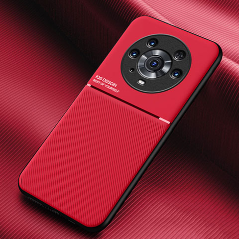 Custodia Silicone Ultra Sottile Morbida Cover con Magnetico per Huawei Honor Magic3 Pro 5G Rosso