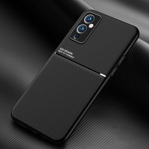 Custodia Silicone Ultra Sottile Morbida Cover con Magnetico per OnePlus 9 5G Nero