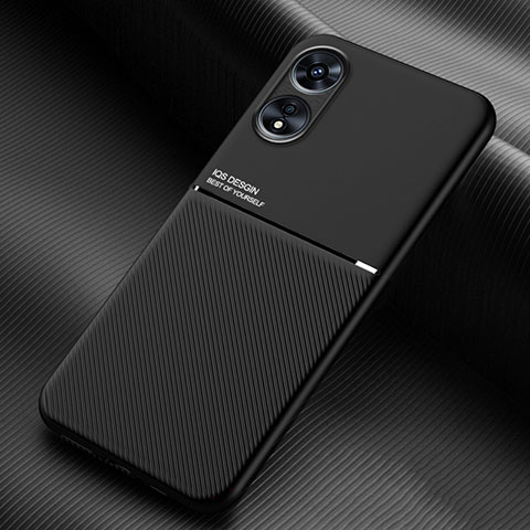 Custodia Silicone Ultra Sottile Morbida Cover con Magnetico per Oppo A1 Pro 5G Nero