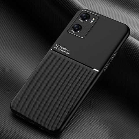 Custodia Silicone Ultra Sottile Morbida Cover con Magnetico per Oppo A77s Nero