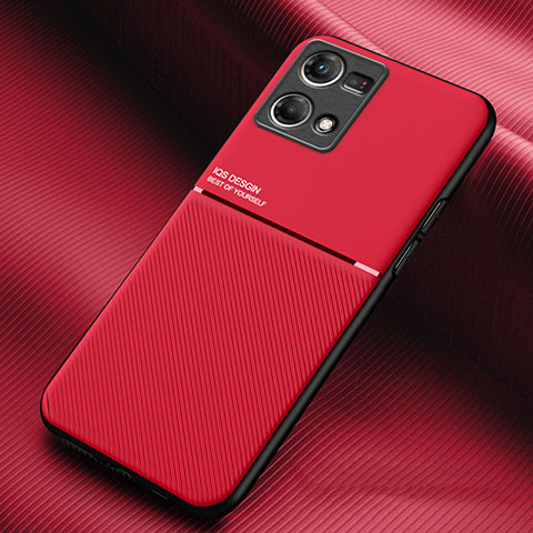 Custodia Silicone Ultra Sottile Morbida Cover con Magnetico per Oppo F21 Pro 4G Rosso