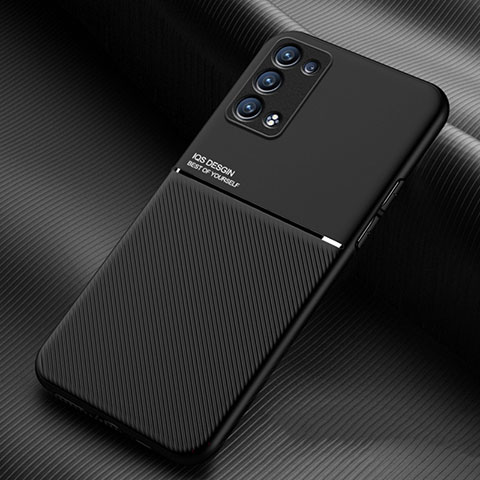 Custodia Silicone Ultra Sottile Morbida Cover con Magnetico per Oppo Reno6 Pro+ Plus 5G Nero