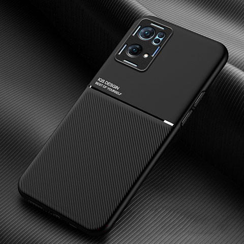 Custodia Silicone Ultra Sottile Morbida Cover con Magnetico per Oppo Reno7 Pro 5G Nero