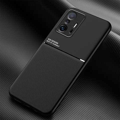 Custodia Silicone Ultra Sottile Morbida Cover con Magnetico per Xiaomi Mi 11T Pro 5G Nero