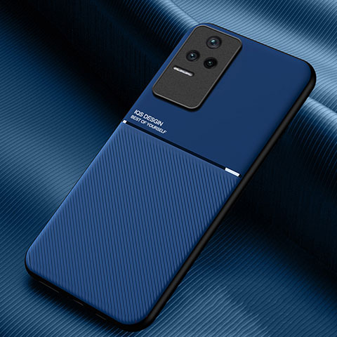 Custodia Silicone Ultra Sottile Morbida Cover con Magnetico per Xiaomi Poco F4 5G Blu