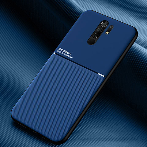 Custodia Silicone Ultra Sottile Morbida Cover con Magnetico per Xiaomi Poco M2 Blu