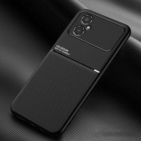 Custodia Silicone Ultra Sottile Morbida Cover con Magnetico per Xiaomi Poco M4 5G Nero