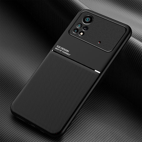 Custodia Silicone Ultra Sottile Morbida Cover con Magnetico per Xiaomi Poco X4 Pro 5G Nero