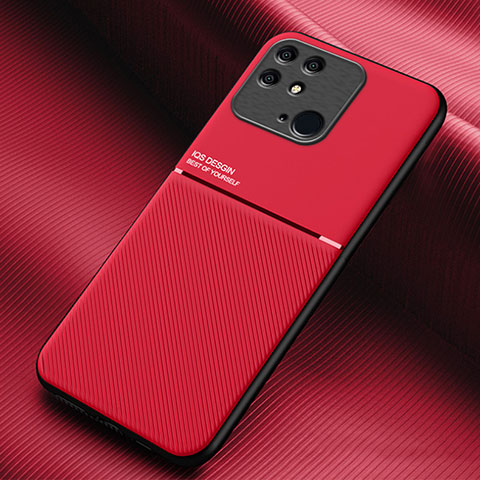 Custodia Silicone Ultra Sottile Morbida Cover con Magnetico per Xiaomi Redmi 10 Power Rosso