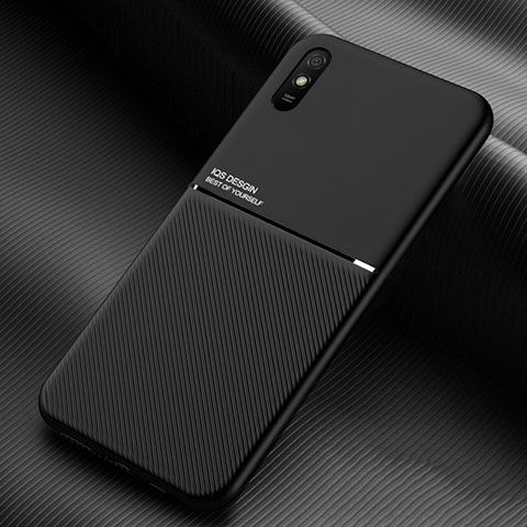 Custodia Silicone Ultra Sottile Morbida Cover con Magnetico per Xiaomi Redmi 9A Nero