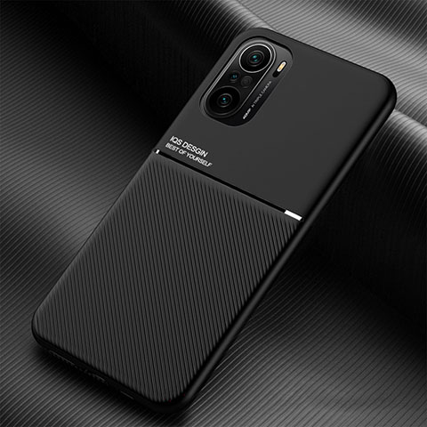 Custodia Silicone Ultra Sottile Morbida Cover con Magnetico per Xiaomi Redmi K40 5G Nero