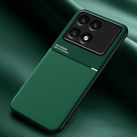 Custodia Silicone Ultra Sottile Morbida Cover con Magnetico per Xiaomi Redmi K70E 5G Verde