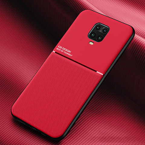 Custodia Silicone Ultra Sottile Morbida Cover con Magnetico per Xiaomi Redmi Note 9S Rosso