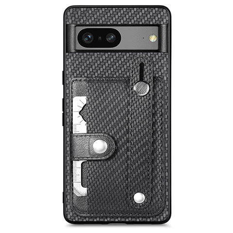 Custodia Silicone Ultra Sottile Morbida Cover con Magnetico S01D per Google Pixel 7a 5G Nero