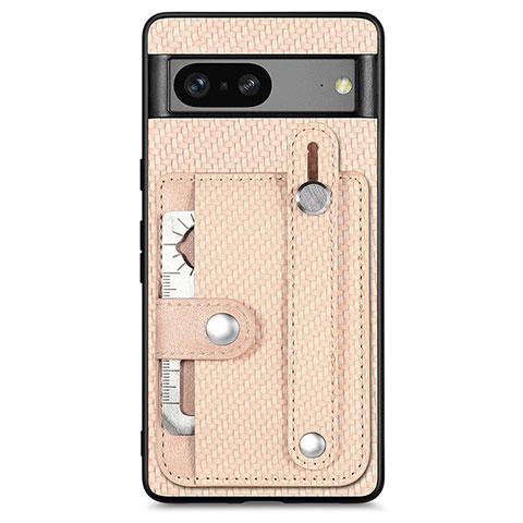 Custodia Silicone Ultra Sottile Morbida Cover con Magnetico S01D per Google Pixel 7a 5G Oro