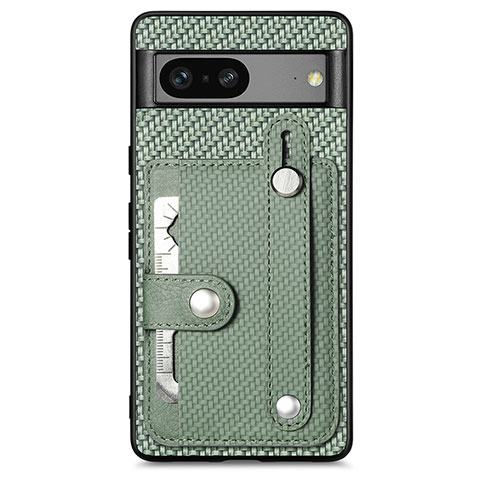 Custodia Silicone Ultra Sottile Morbida Cover con Magnetico S01D per Google Pixel 7a 5G Verde