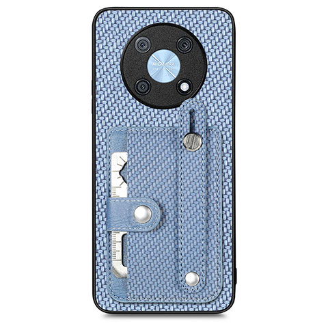 Custodia Silicone Ultra Sottile Morbida Cover con Magnetico S01D per Huawei Enjoy 50 Pro Blu