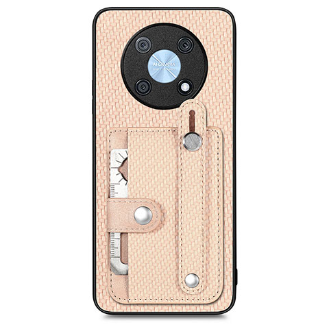 Custodia Silicone Ultra Sottile Morbida Cover con Magnetico S01D per Huawei Enjoy 50 Pro Oro