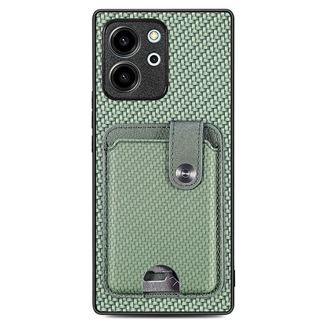 Custodia Silicone Ultra Sottile Morbida Cover con Magnetico S01D per Huawei Honor 80 SE 5G Verde