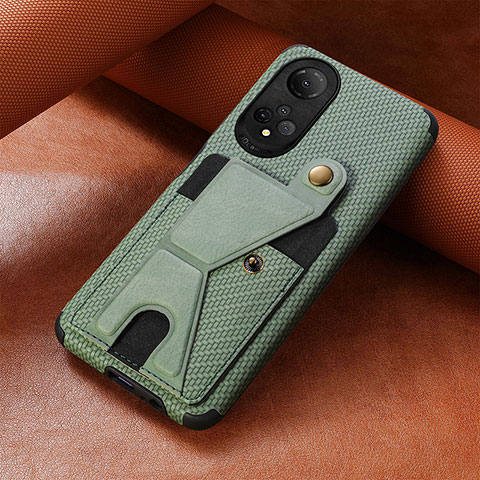 Custodia Silicone Ultra Sottile Morbida Cover con Magnetico S01D per Huawei Honor X7 Verde