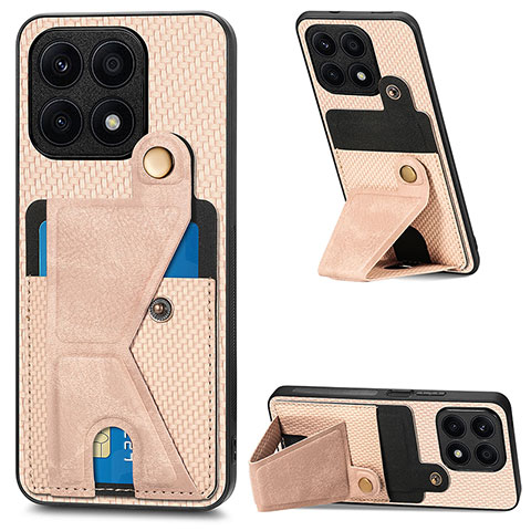 Custodia Silicone Ultra Sottile Morbida Cover con Magnetico S01D per Huawei Honor X8a 4G Oro